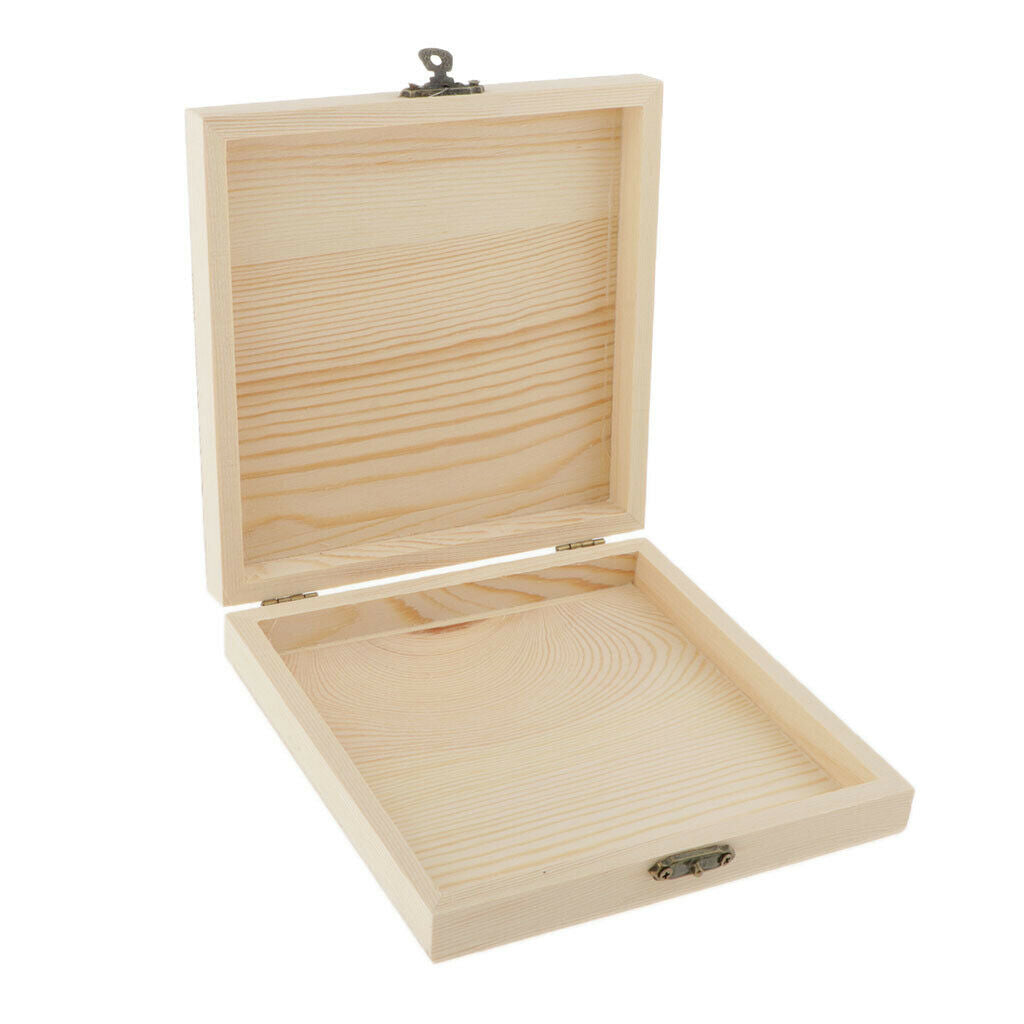 Square Wooden Jewelry Box, Jewelry Organizer and Storage- Natural, Wedding Candy