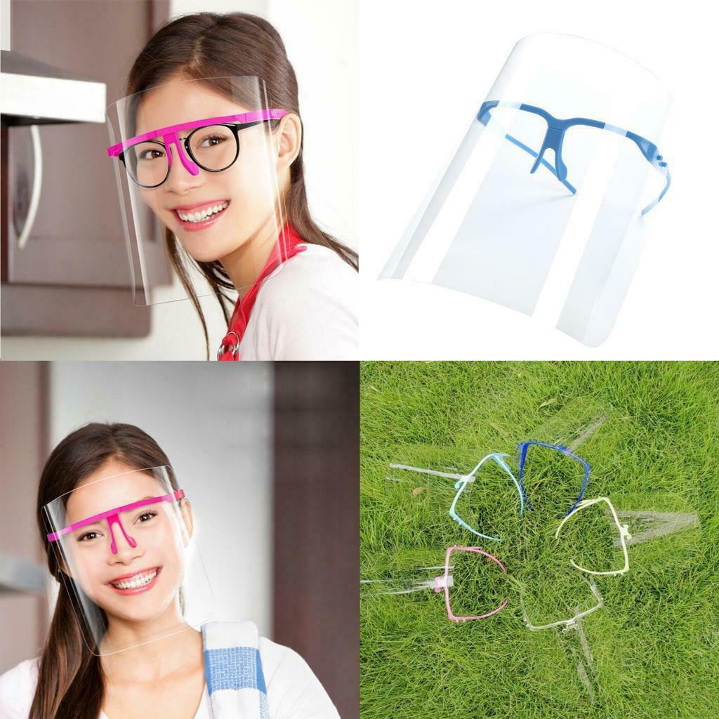 Full Face Shield Reusable FaceShield Outdoor Protection Blue Glasses Frame