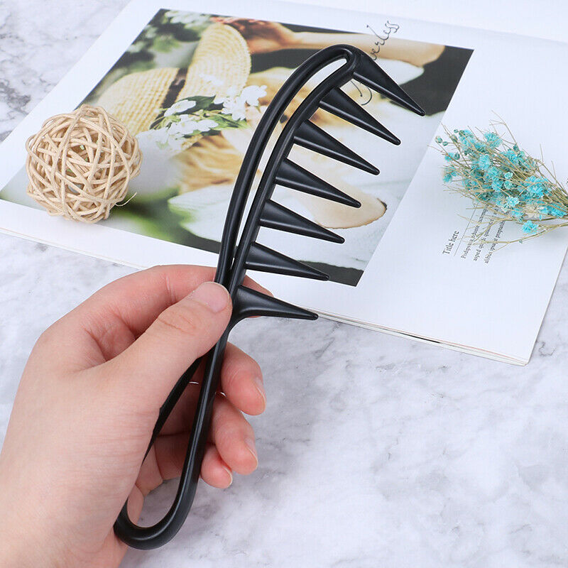 Shark Jumbo Wide Tooth Black Handle Grip Hair Comb Men Hairdressing Teeth Co Tt
