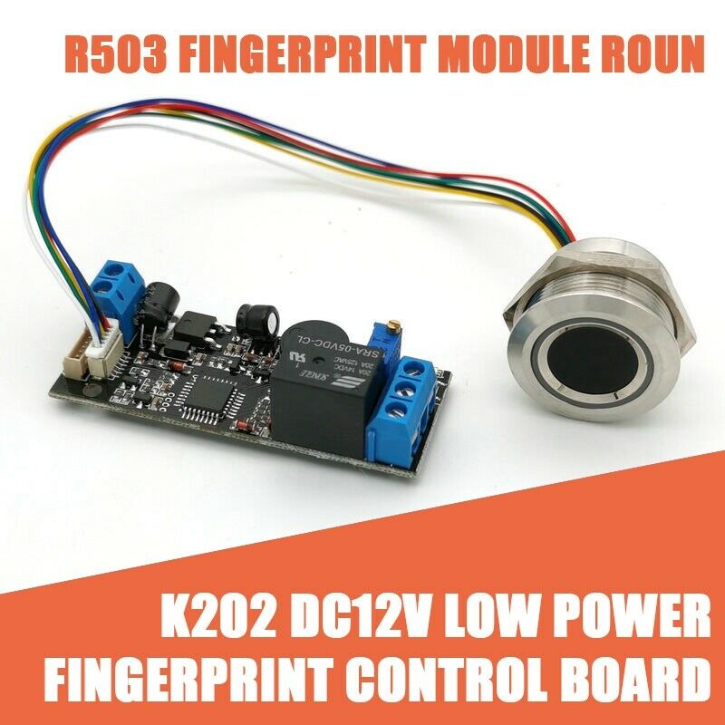 K202 DC12V Low Power Fingerprint Control Board+R503 Fingerprint Module Roun 2021
