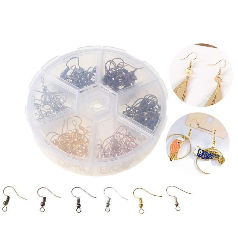 120Pcs Brass Earring Hook Ear Wires French Fish Hooks 6 Color For Jewelry Making