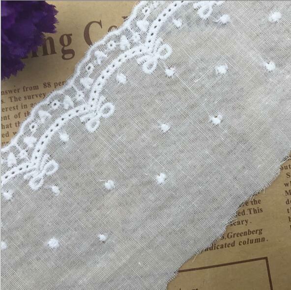 5 Yards Cotton embroidery lace Sewing clothes decoration Wedding dress curtain