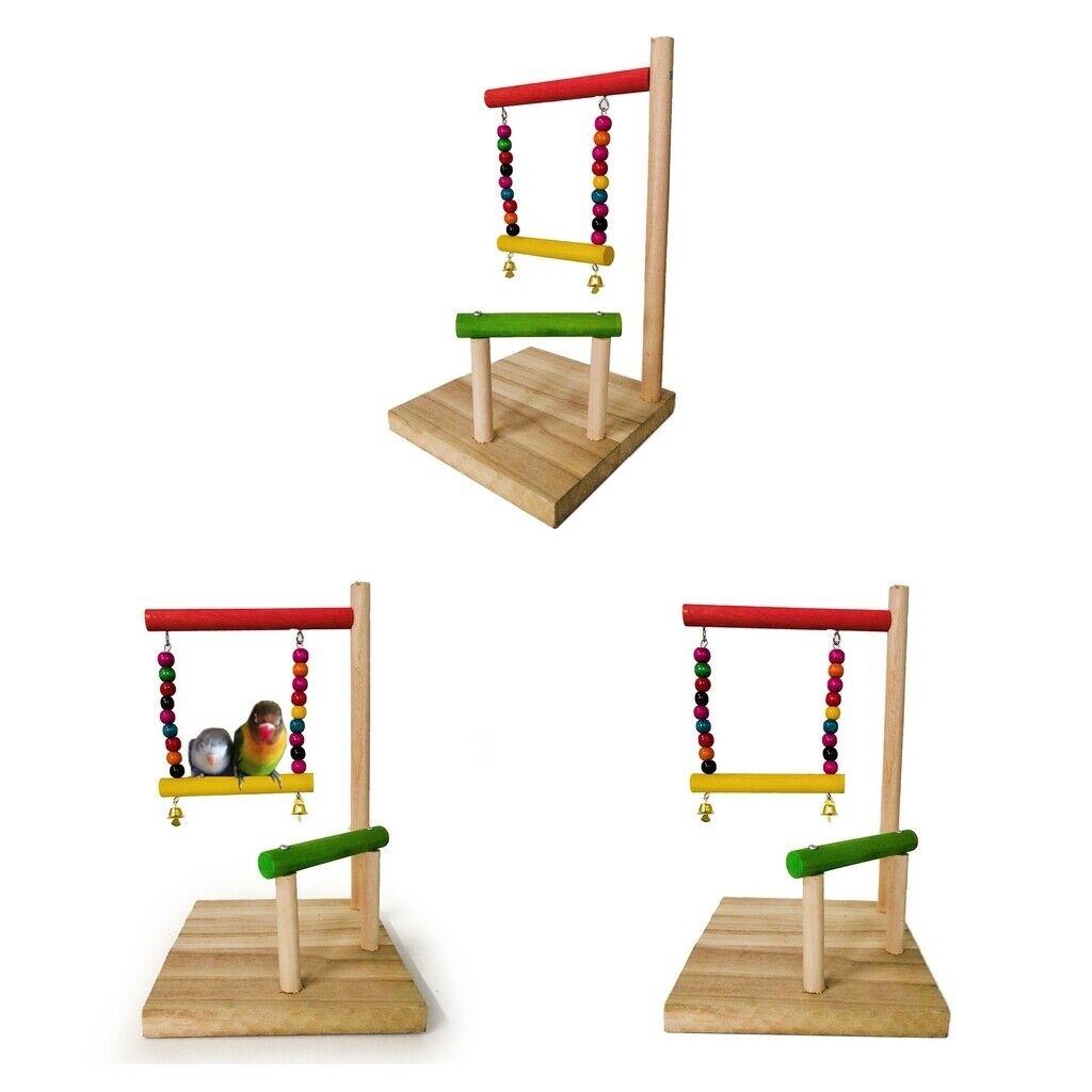 3x Bird Training Playstand Parrot Perches Toys Macaws Finches Cockatiels Budgies