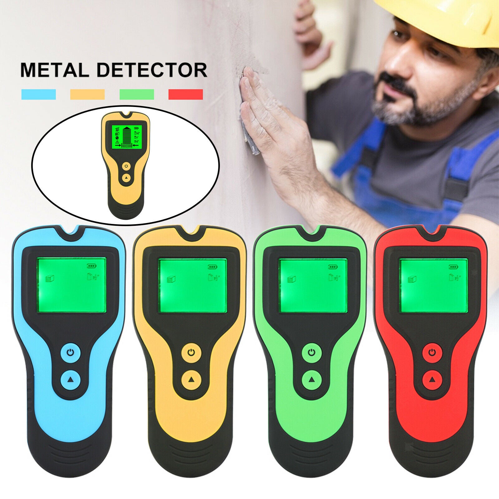 3 1 Multi-Function Stud Detector Wood AC Wire Metal Studs Detection Yellow