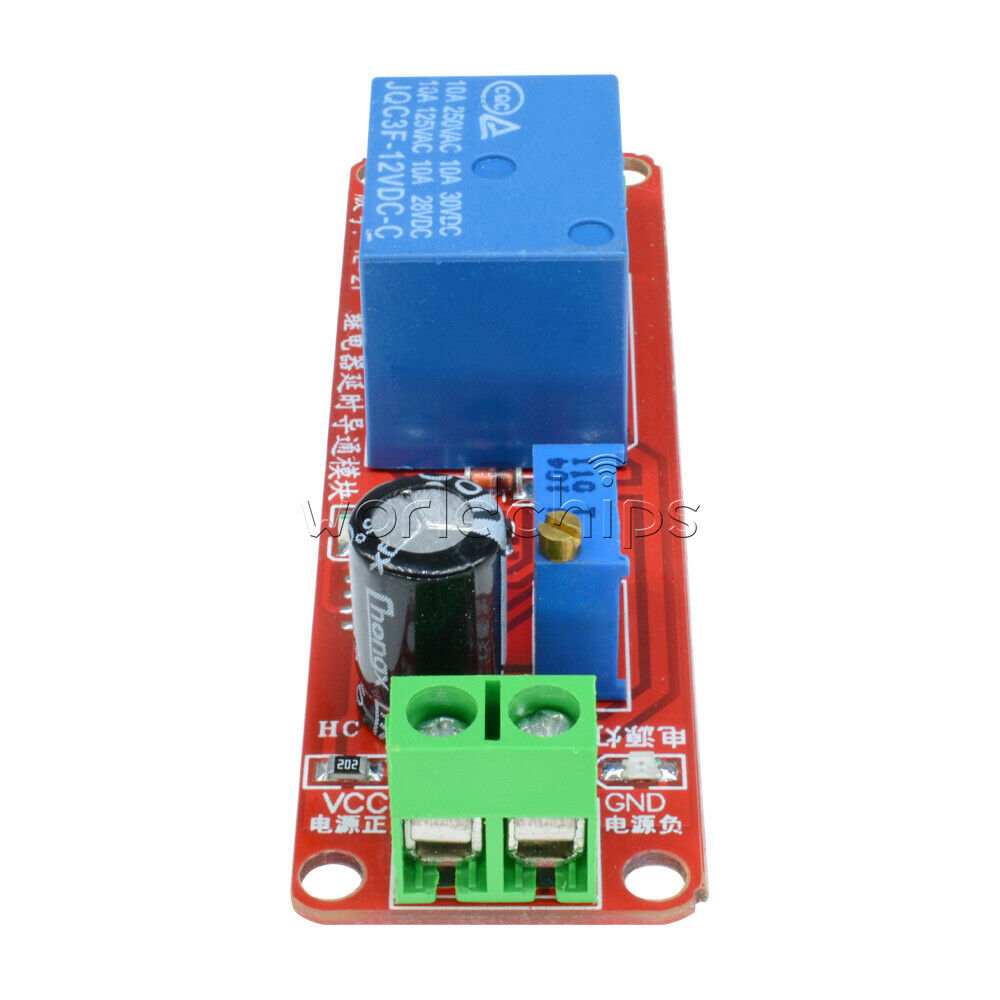12V DC Conduction Delay Relay Shield Module NE555 Timing Turn-on Timer Switch
