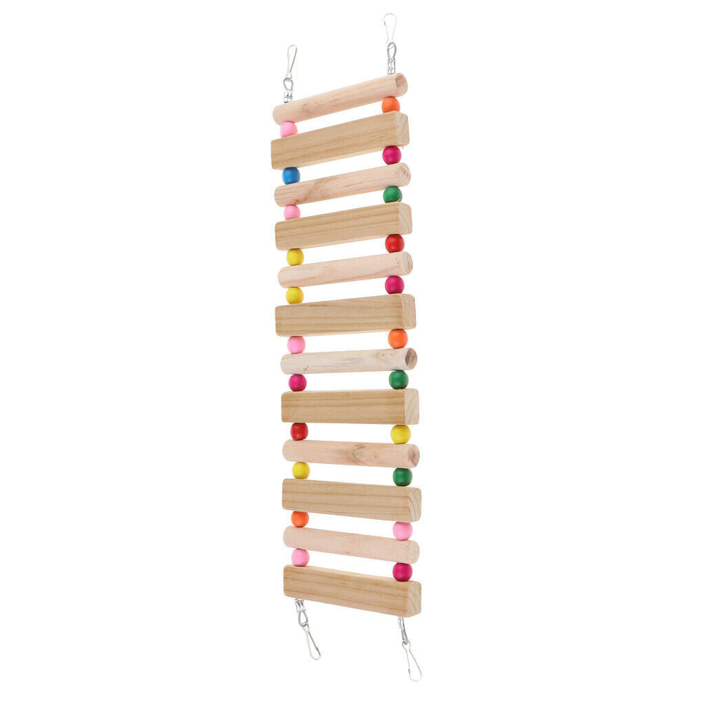 Bird Toys Wood Bird Ladder Step Parrot Ladder Swing Training Bridge Wooden
