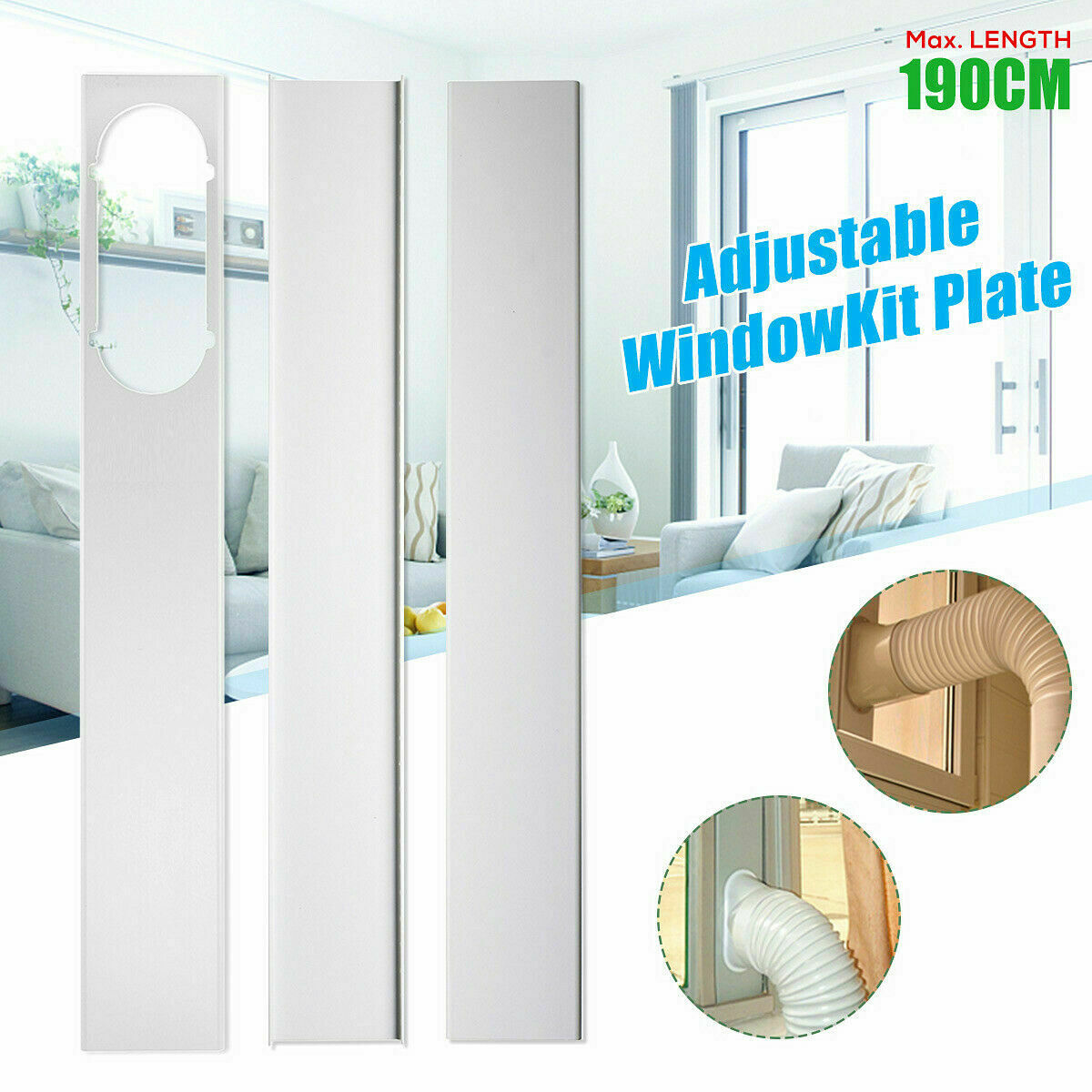 3PCS Adjustable 190CM Window Slide Kit Plate For Portable Air Conditioner new