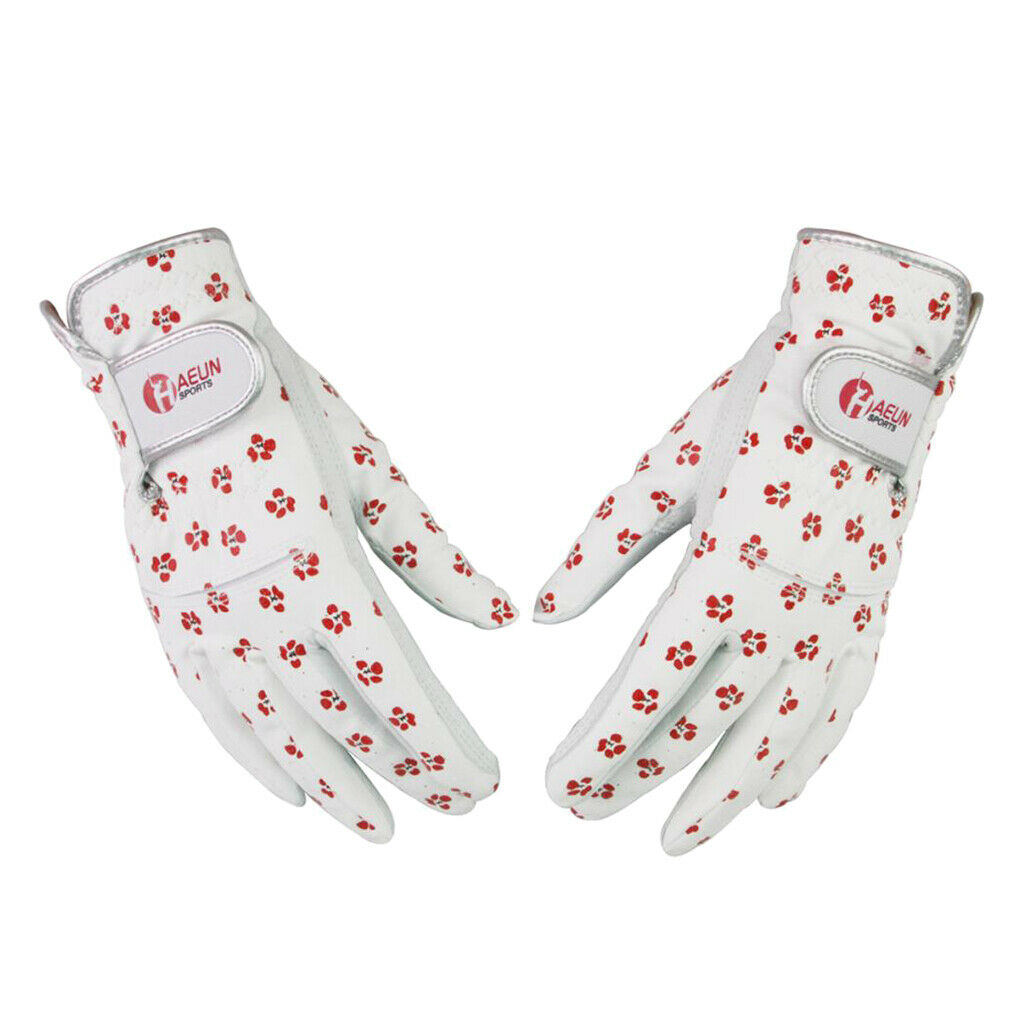 1 Pair Women Breathable Golf Gloves Left Right Hand Glove Pure Sheepskin