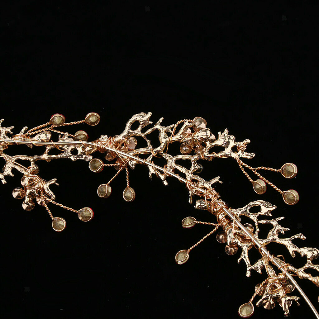 Women Wedding Bridal Headband Rhinestone Hair Wreath Vine Cocktail Dance Prom