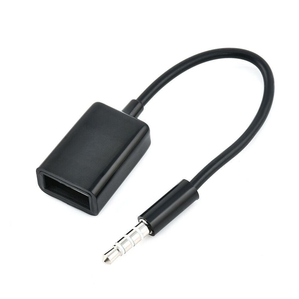 For Car MP3 3.5mm Male AUX Audio Plug Jack To USB 2.0 Female Converter Cable New