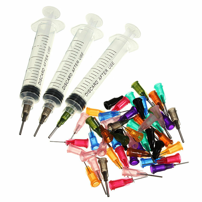 Syringe SMT SMD PCB Solder Paste Adhesive Glue Liquid Dispenser W/ Needles 10CC