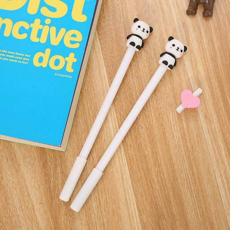 6pcs Cartoon Panda Gel Pen Refillable Smooth Writing Gel Pen for Gift Giveaway