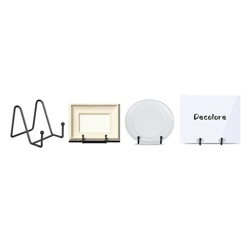 5 Pack Metal Display Stands Black Iron Easel for Plate Stand Plate Holder DiF1G5