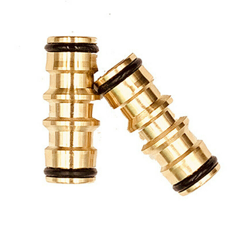 Brass Straight Quick Connector Double Nipple Water Hose Repair Joint 16Mm Joint