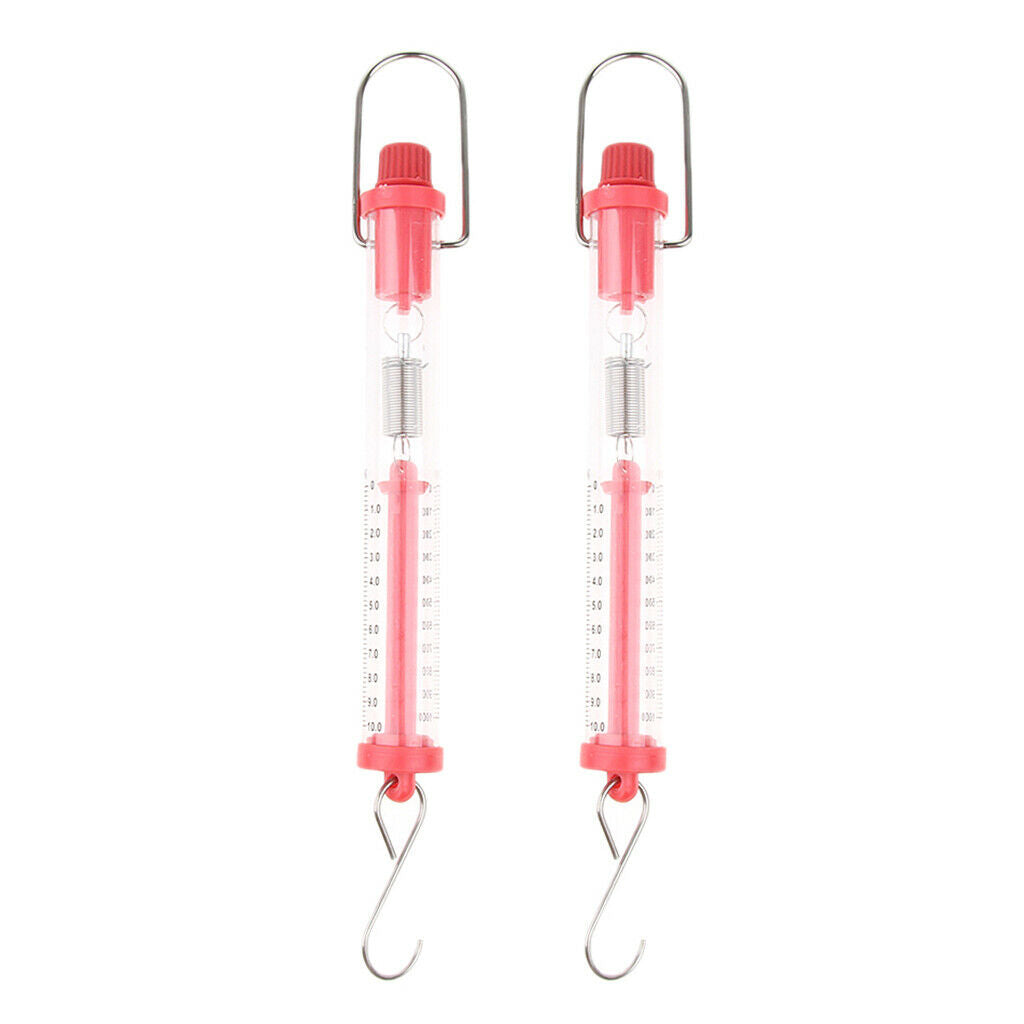 Set of 2 10N Newtonmeter Spring Balance Force Meter Dynamometer Spring Force