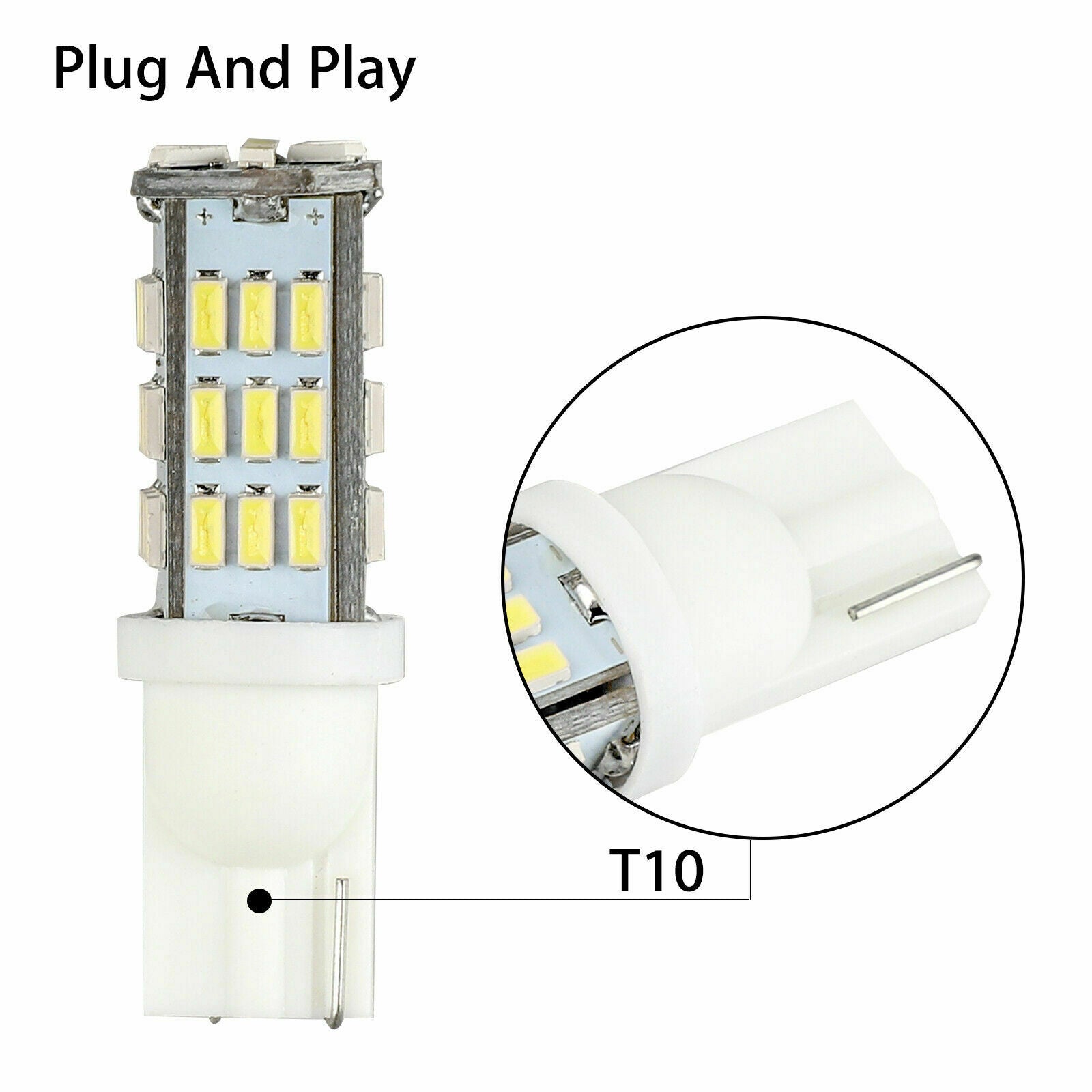 20 Pure White T10/921/194 RV Trailer Backup Reverse LED Lights Bulbs 42-SMD 12V