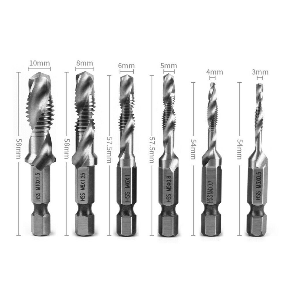 M10 Hex Steel Handle Screw Hexagon Handle Compound Tap Drill Bits Tool 1PCS