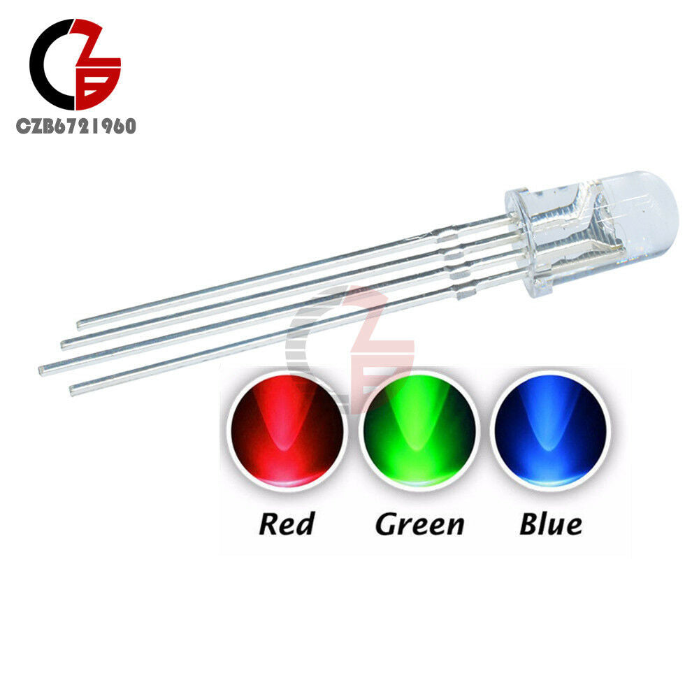 20PCS 4pin RGB Tri-Color Common Anode 5mm LED light Red Green Blue