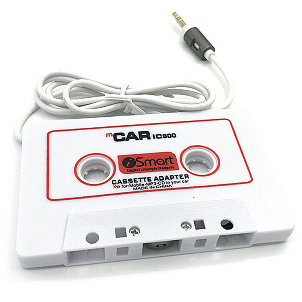 In Car White Cassette Adaptor Tape 3.5mm AUX Adapter For Mp3 IPod Phones
