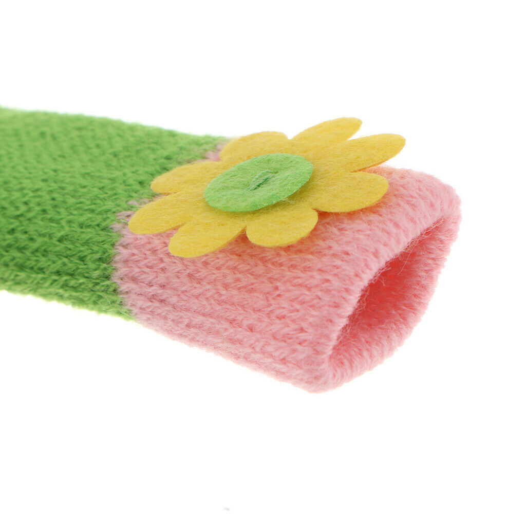 4pcs Knit  Socks Chair Leg Floor Protectors Green (Sunflower)