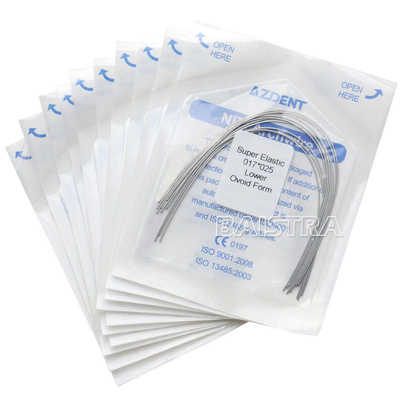 50 Packs Dental Super Elastic Niti Arch Wires Rectangular Ovoid Form 17X25 Lower