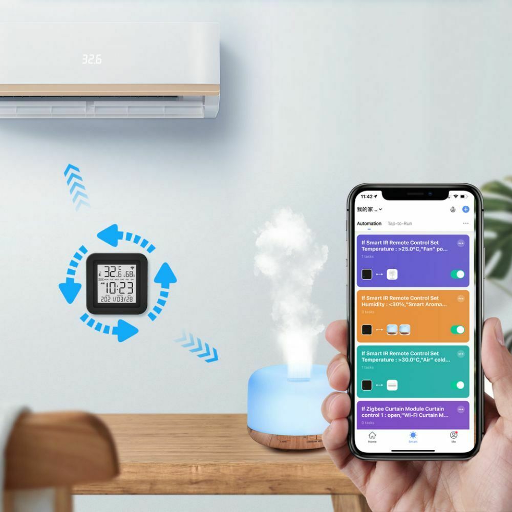 Tuya WiFi Smart Infrared APP Display Remote Control Temperature Humidity Sensor