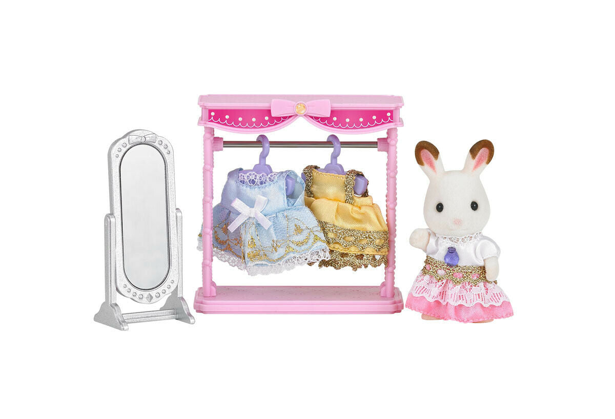 New! 5236 Sylvanian Families Dressing Area Set inc Chocolate Rabbit Girl Age 3+