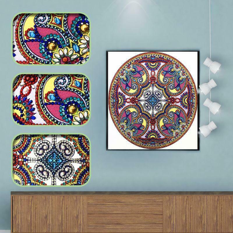 Circle 5D Special Shaped Diamond Painting Embroidery Needlework Rhinestone Cross