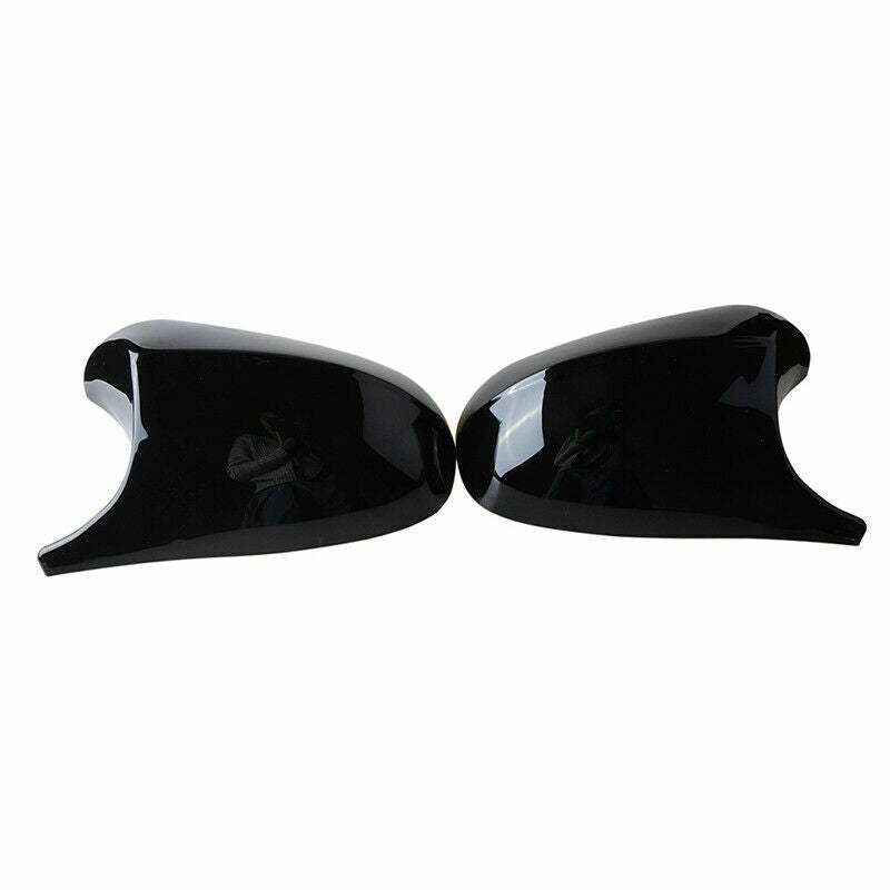 Pair Gloss Black Rearview Side Mirror Cover Fit For BMW E90 E91 LCI Replace