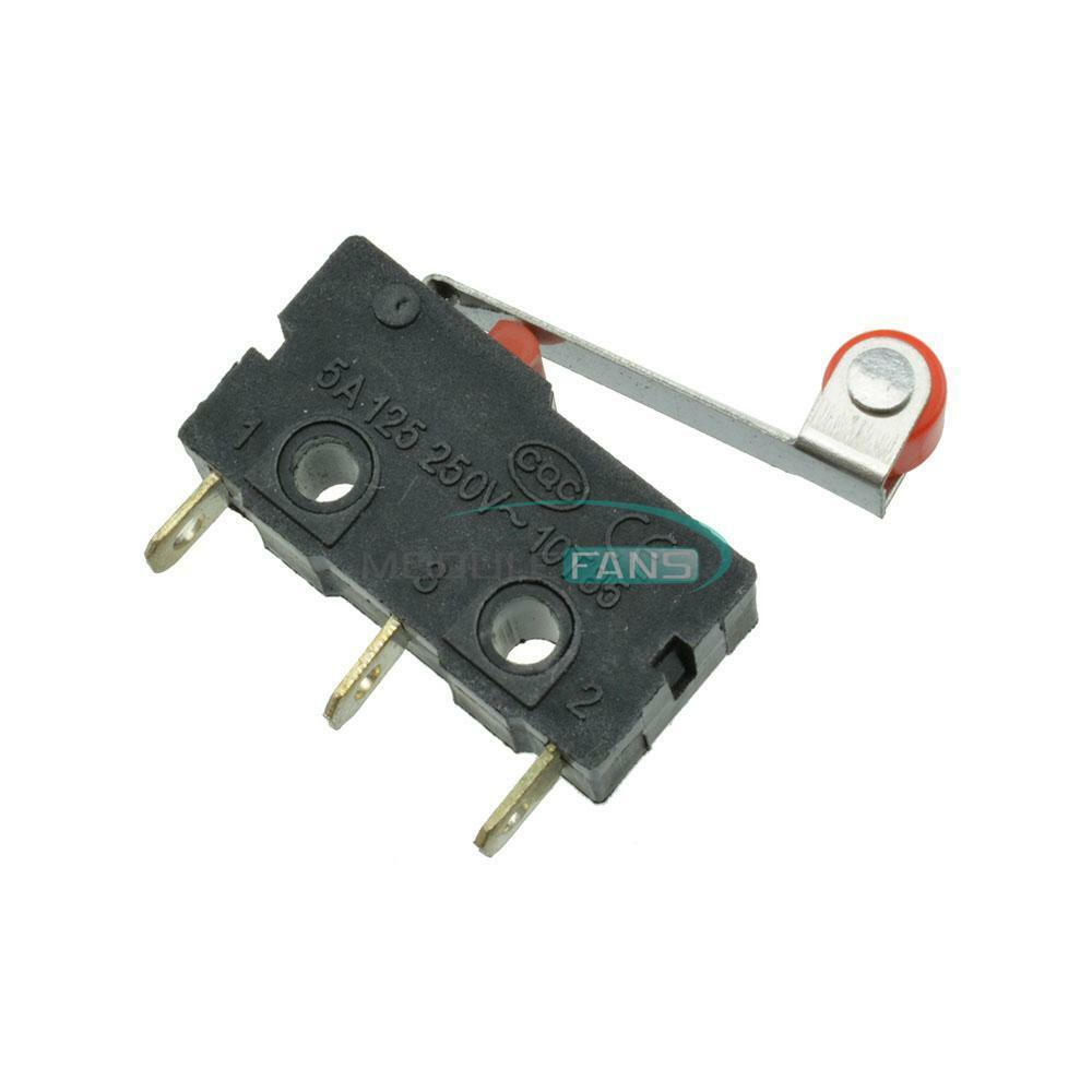 10Pcs Micro Roller Lever Arm Normally Open Close Limit Switch KW12-3 New