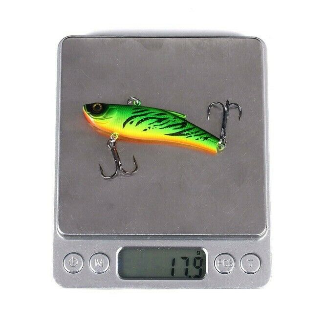 10x VIB Winter Ice Sea Fishing Lures 7cm 18g Hard VIB Crankbait Wobblers 6# Hook