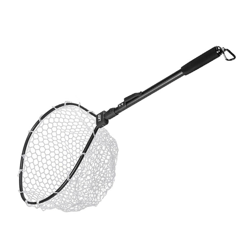 Premium Fishing Landing Net Telescopic Catch and Release Net &Foldable Pole