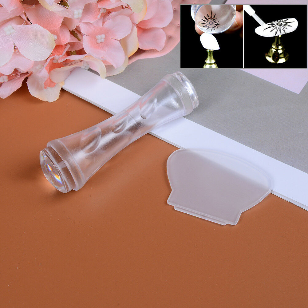 Dual end nail art stamper double head soft professional stamp clear silicon W Xz