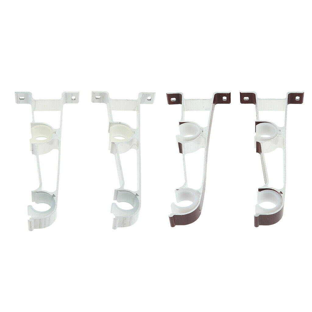 2 Set  Adjustable Sturdy Aluminium Alloy Drapery Curtain Rod Bracket Holder Suit
