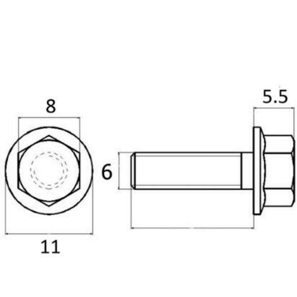 M6 Titanium Hex Head Flange Bolt Fastener M6 x 10-65 M6 x 15
