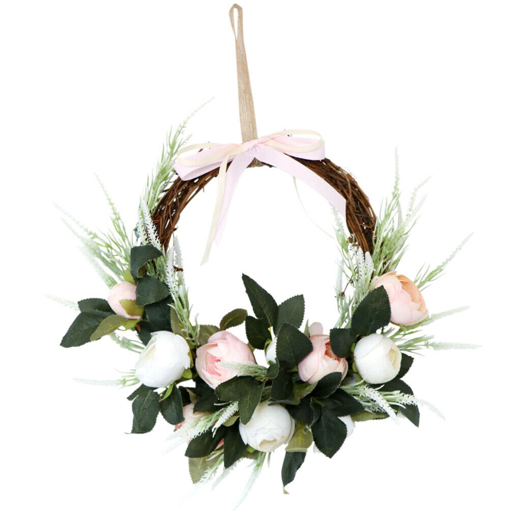 Bridal Flower Crown Hair Garland Artificial Flower Wreath Hanging Door Decor