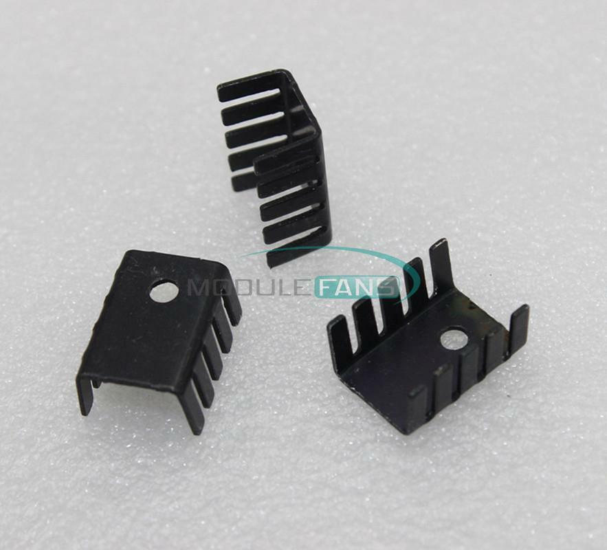 10PCS TO-220 Heat Sink Black TO220 19x15x10mm IC Heat Sink Aluminum MF