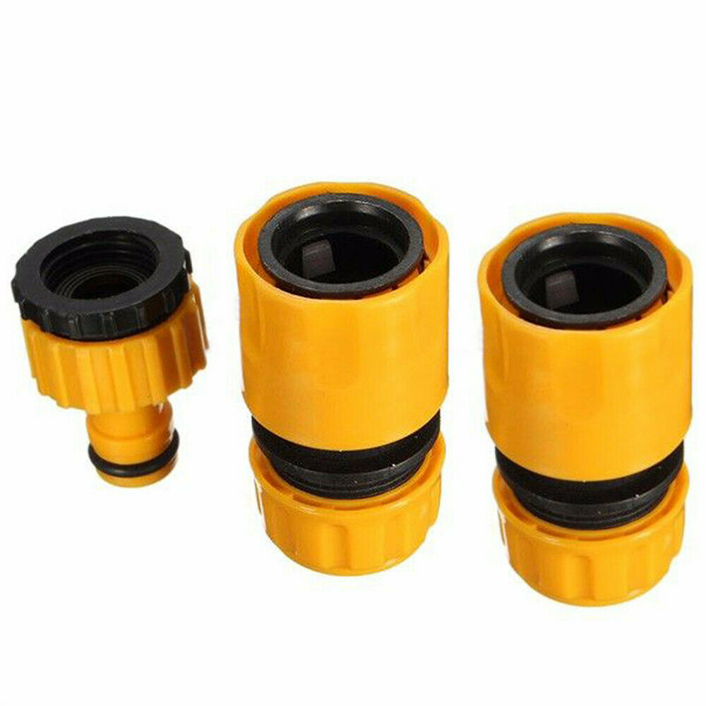 3Pcs 1/2" 3/4"" Hose Pipe Fitting Set Quick Garden Water Connector Adapters Kit