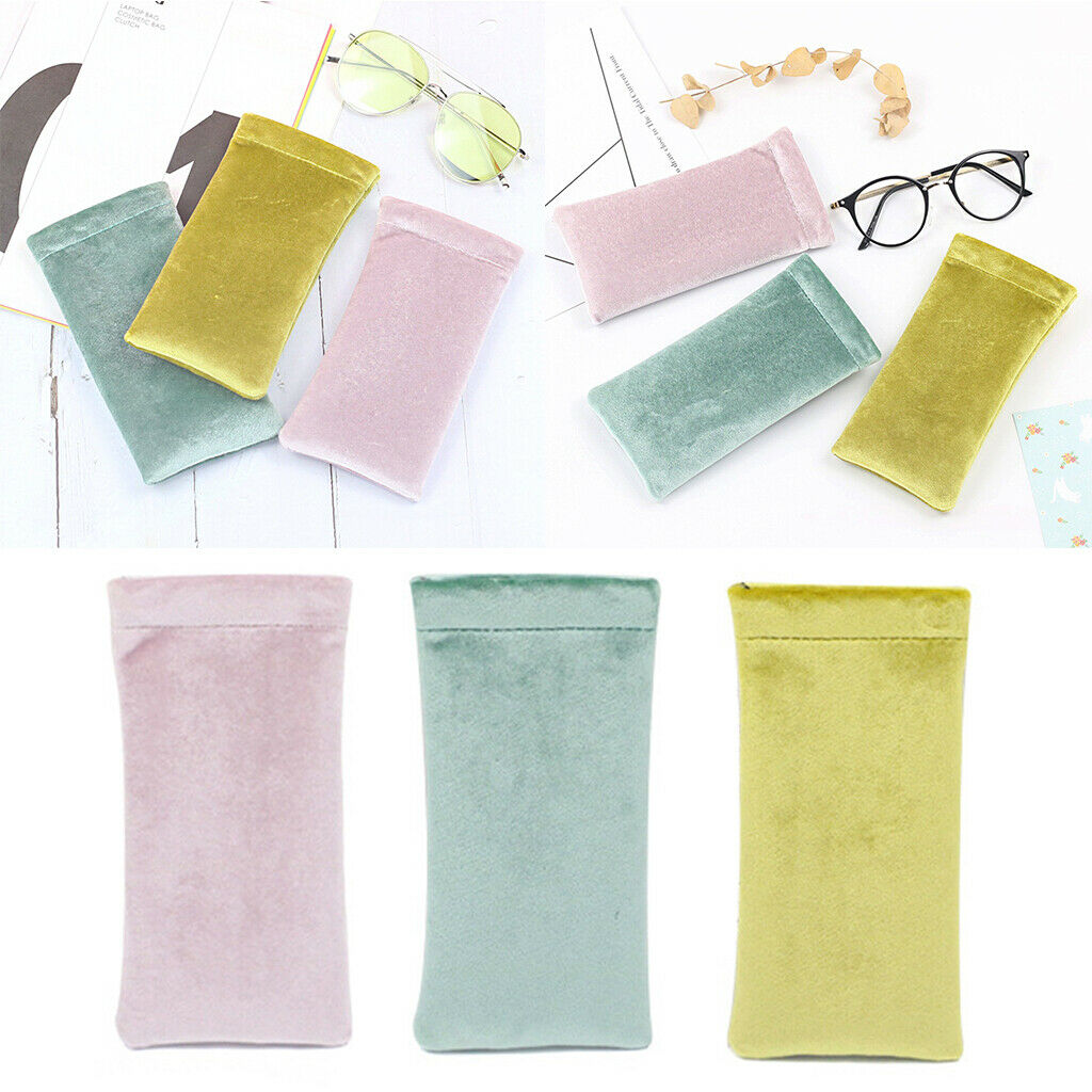 3pcs Velvet Sunglasses Pouch Eyeglass Holder Portable Eyewear Storage Bag