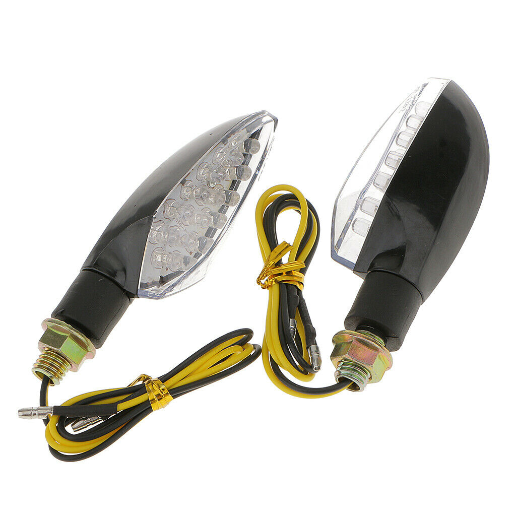 Pair 15 LED Motorcyclye Turn Signal Motor Flashing LED Indicator Light