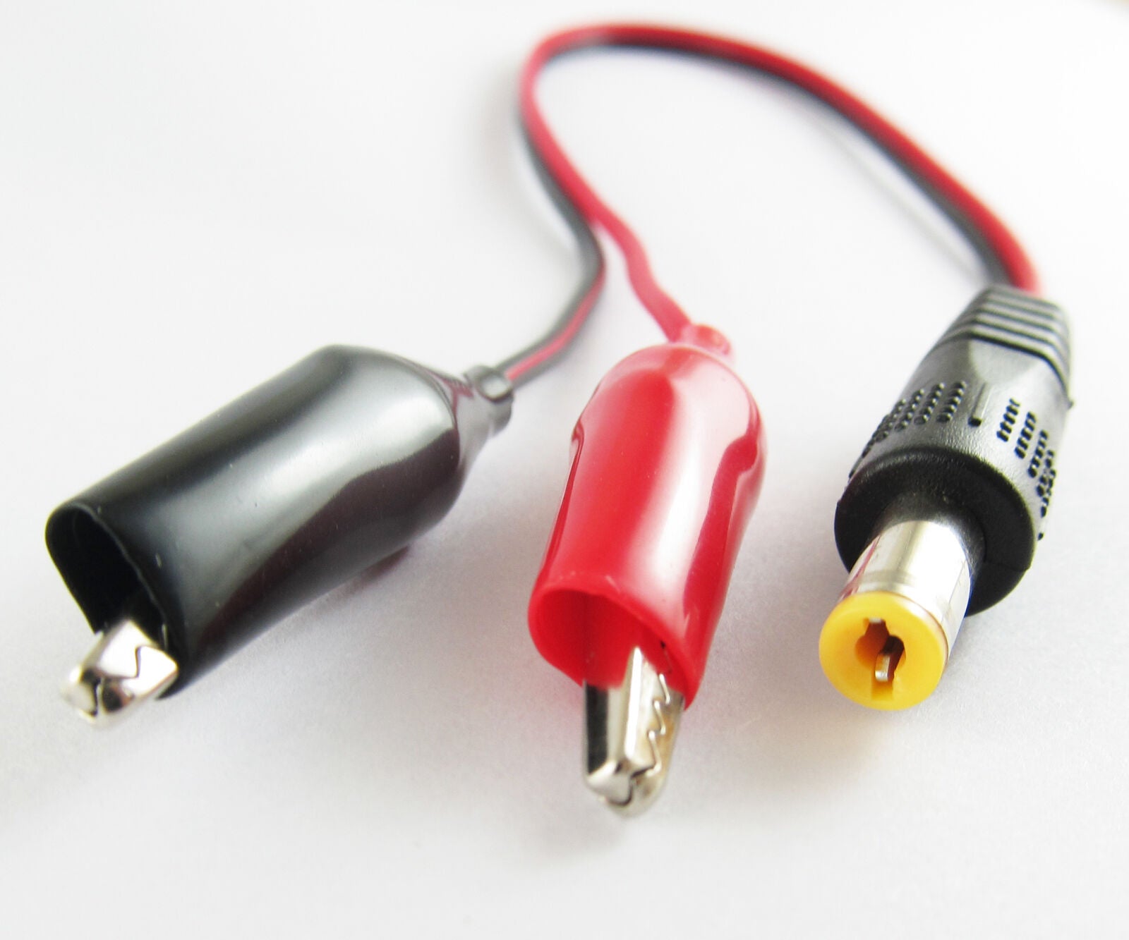 10x Medium Alligator Clip to 2.1x5.5mm 2.1 DC Male Plug DC Power Cable 30cm/1FT