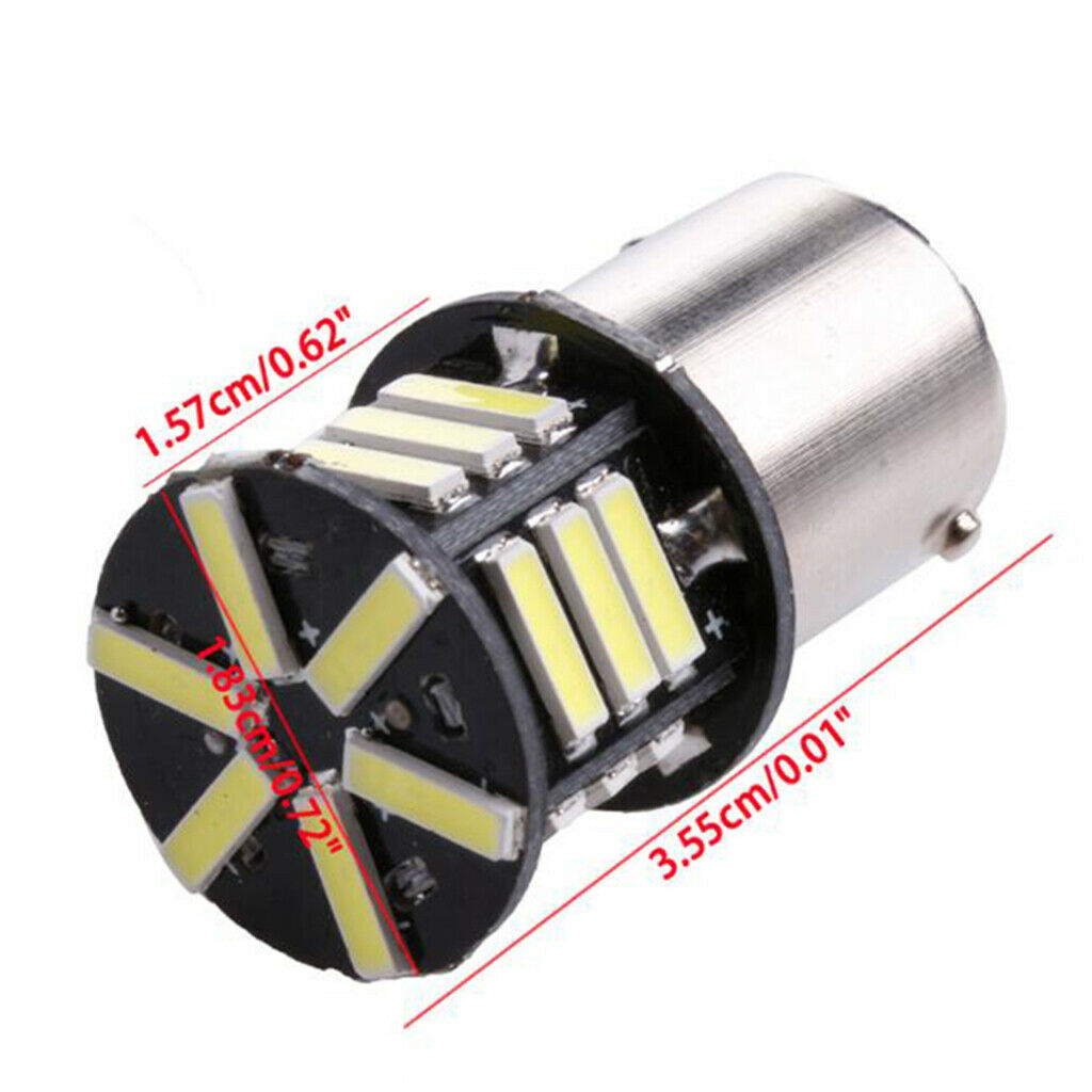 2 Pieces Car BA15S 1156 7020 21LED Turn Signal Backup Lights 6000K (White)
