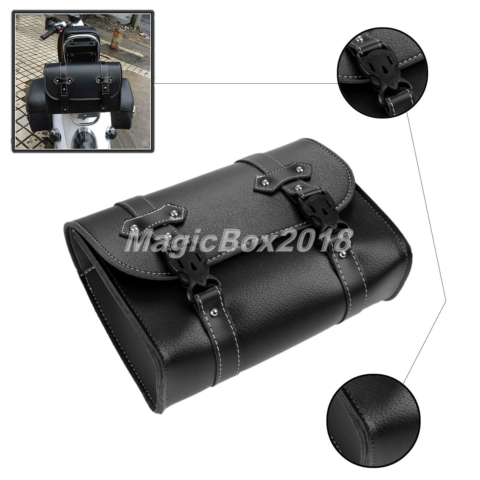 Motorcycle Waterproof Black Side Saddle Bag Storage for Kawasaki Vulcan 900 2010