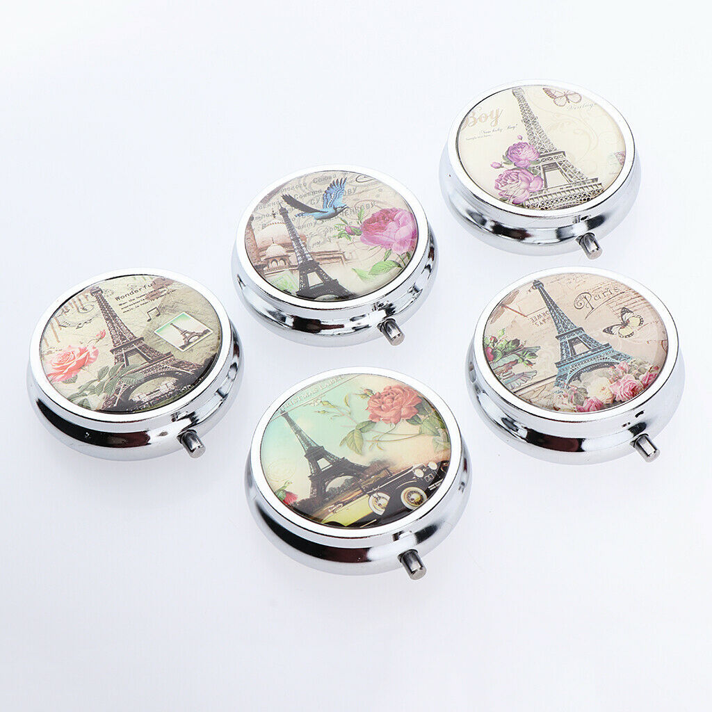 3 Compartments Pill Organizer Case Cute Pill Box for Purse Travel Camping hiking