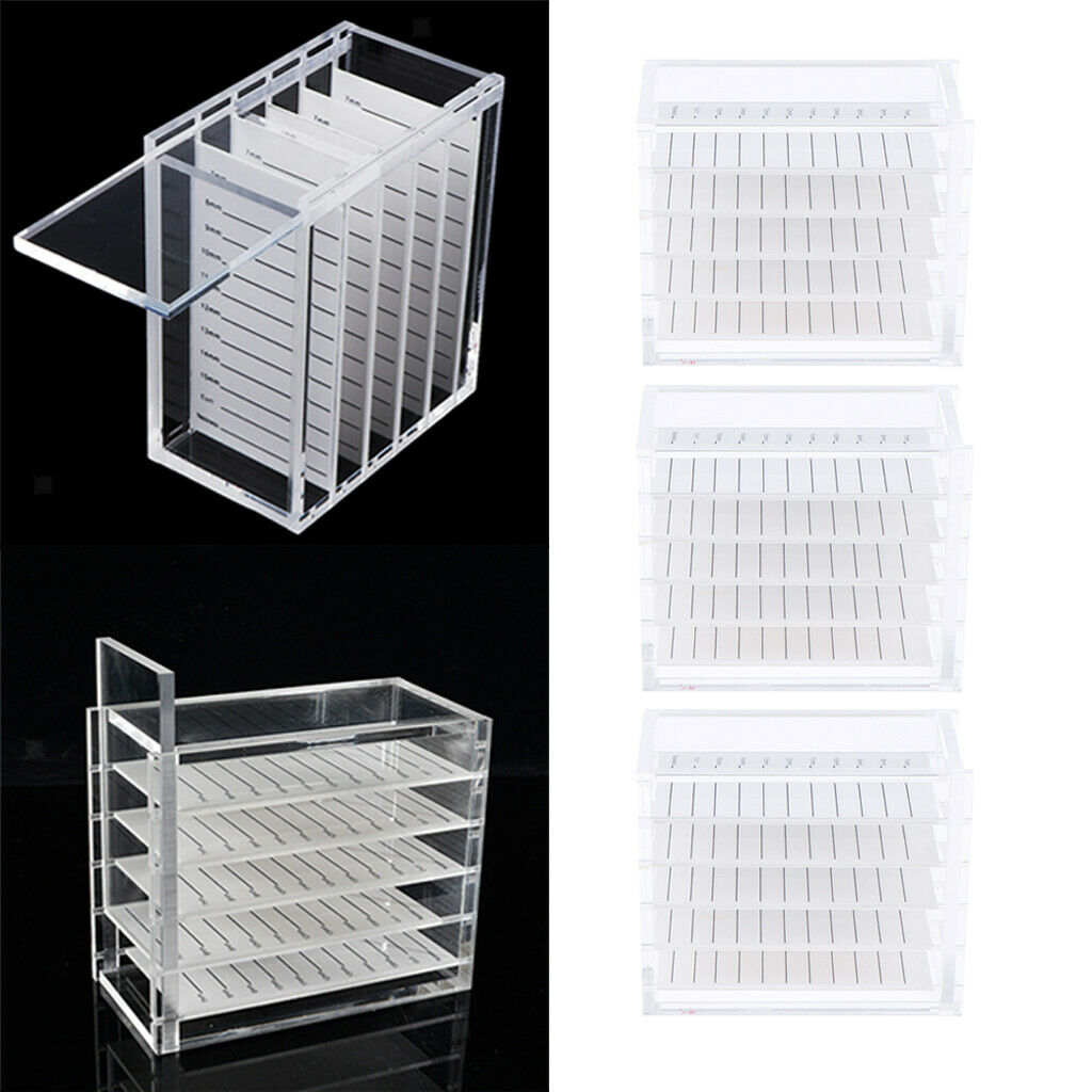 5x 5-Layer Eyelashes Storage Case Organizer Lash Adhesive Glue Holder Pallet