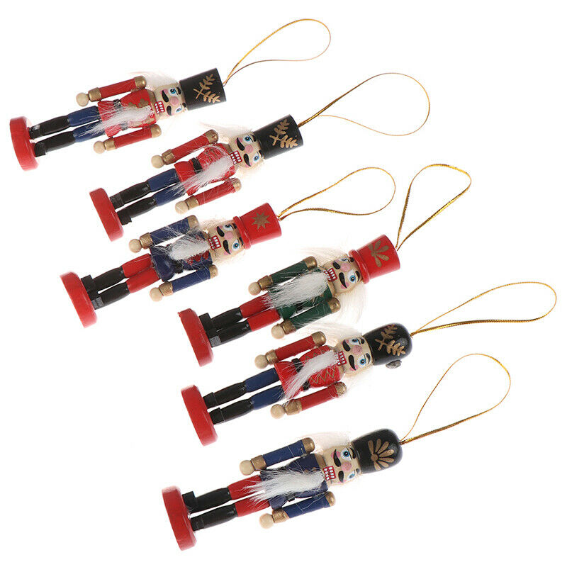 10cm Wooden Nutcracker Soldier Christmas Decoration Pendants Ornaments To.l8
