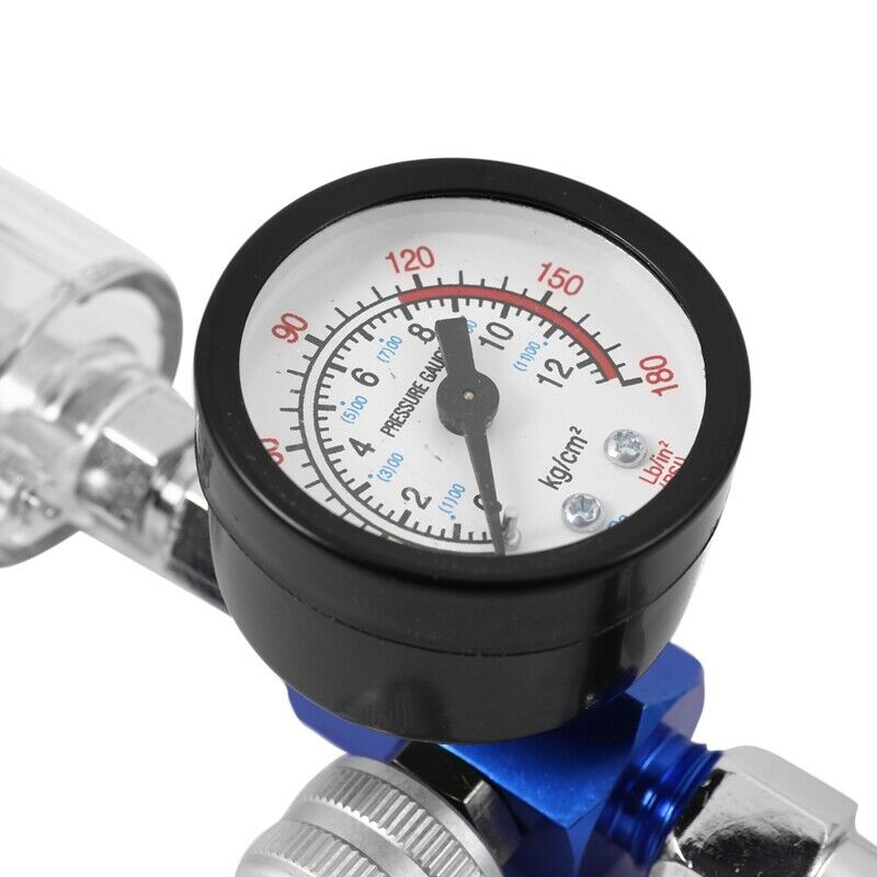 1/4 Scratch Air Pressure Regulator Gauge Spray Tool & In-Line Water Trap FilteD3