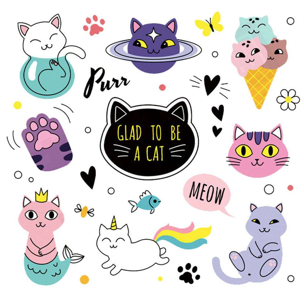 iron on patches cat heat transfer badges washable clothing deco diy appli.l8