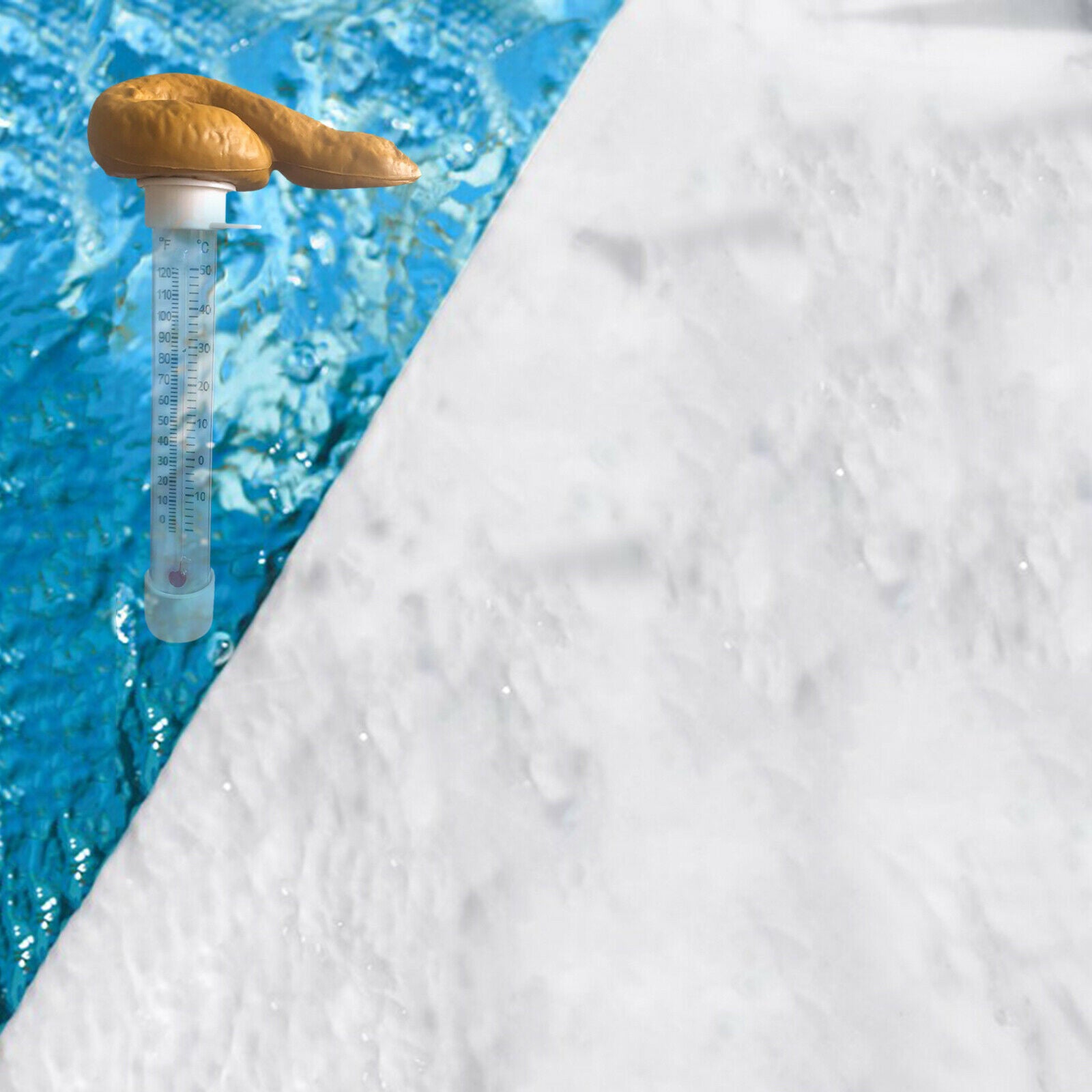 Funny Water Floating Pool Thermometer Shatter Resistant Poop Prank SPA Pond