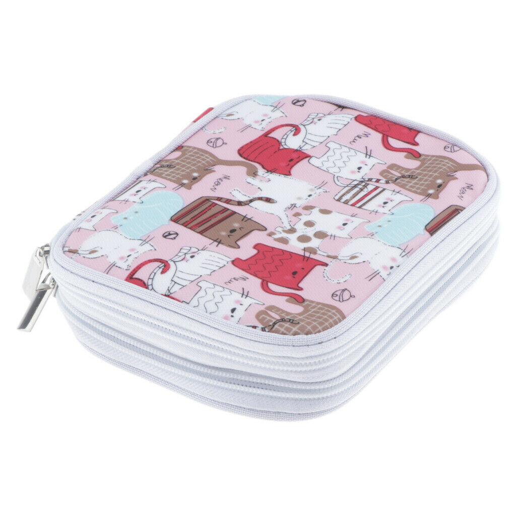 Crochet Hook Case Organiser Empty, Printed Cats Knitting Needle Storage Bag